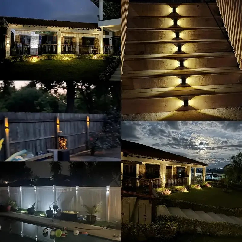 1pc 6-10 LEDs Solar Outdoor Wall Decorative Landscape Lighting Lights Fixtures Suitable For Courtyard Villa Fence Terrace Garden